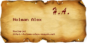 Holman Alex névjegykártya