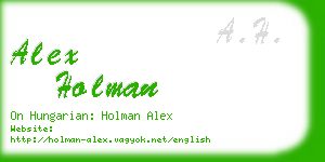 alex holman business card